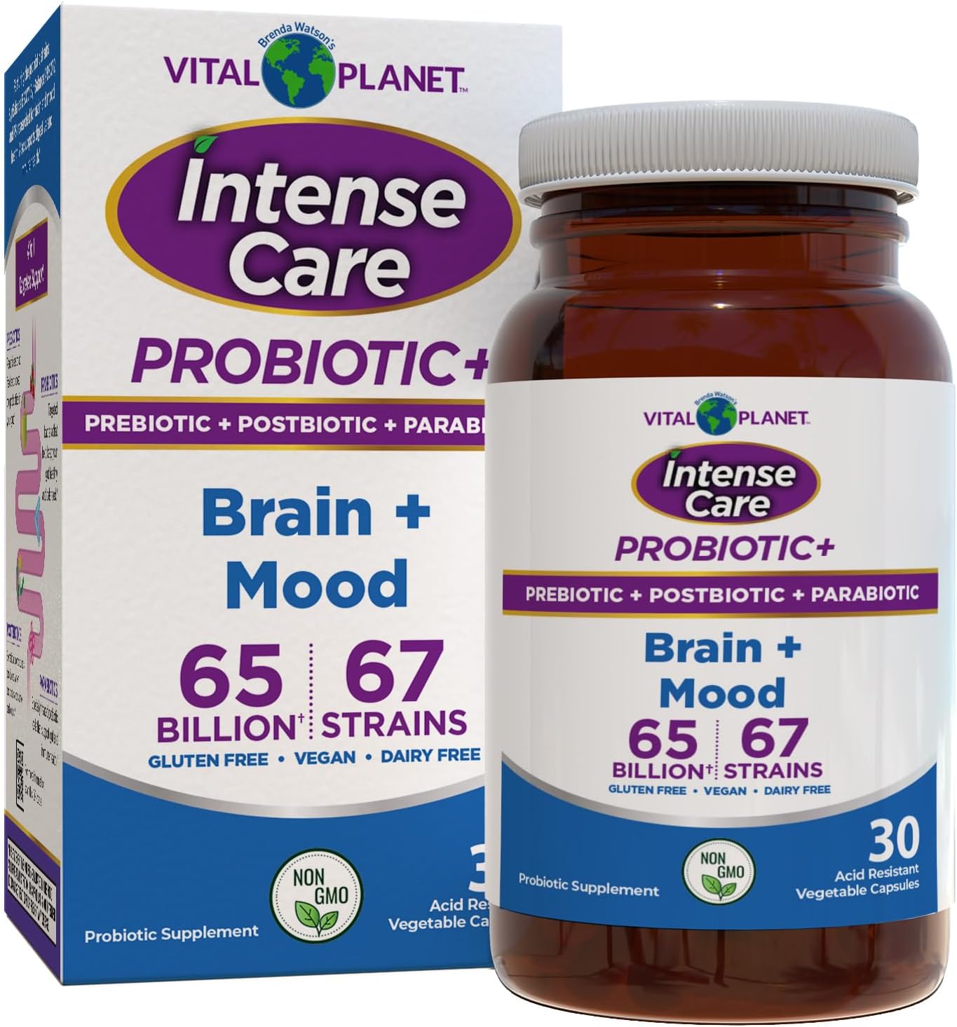 Vital Planet Intense Care Brain & Mood Probióticos 4 en 1 30 cápsulas