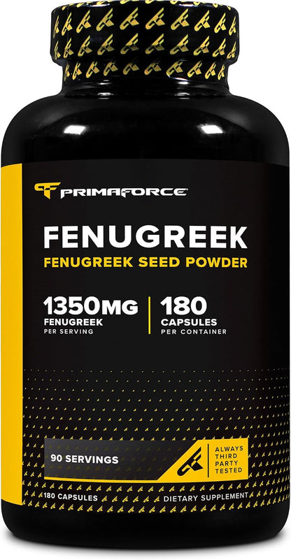 Primaforce Fenugreek Seed Capsules (180 – No transgénico (Non-GMO) – Image 1