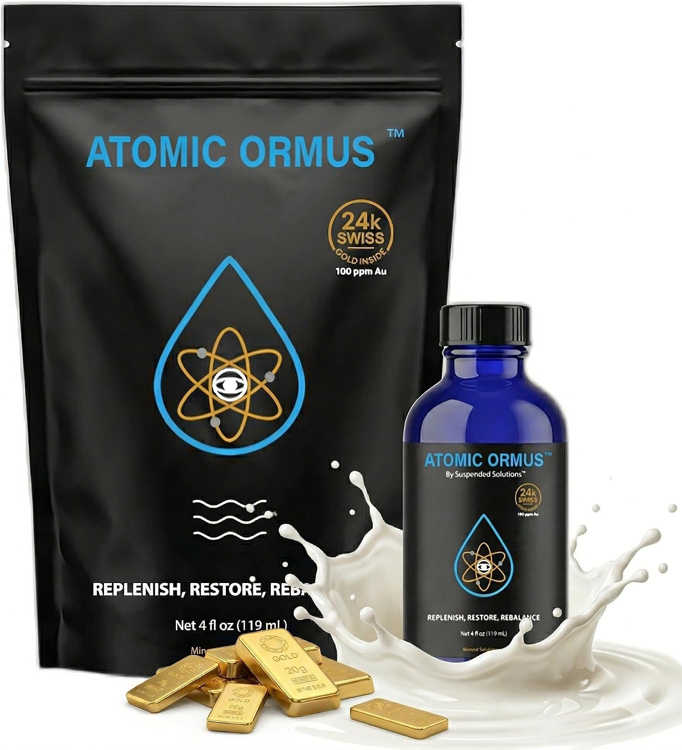 Suspended Solutions Líquido Monoatómico Oro 24K ORMUS – 118 ml (4 oz)