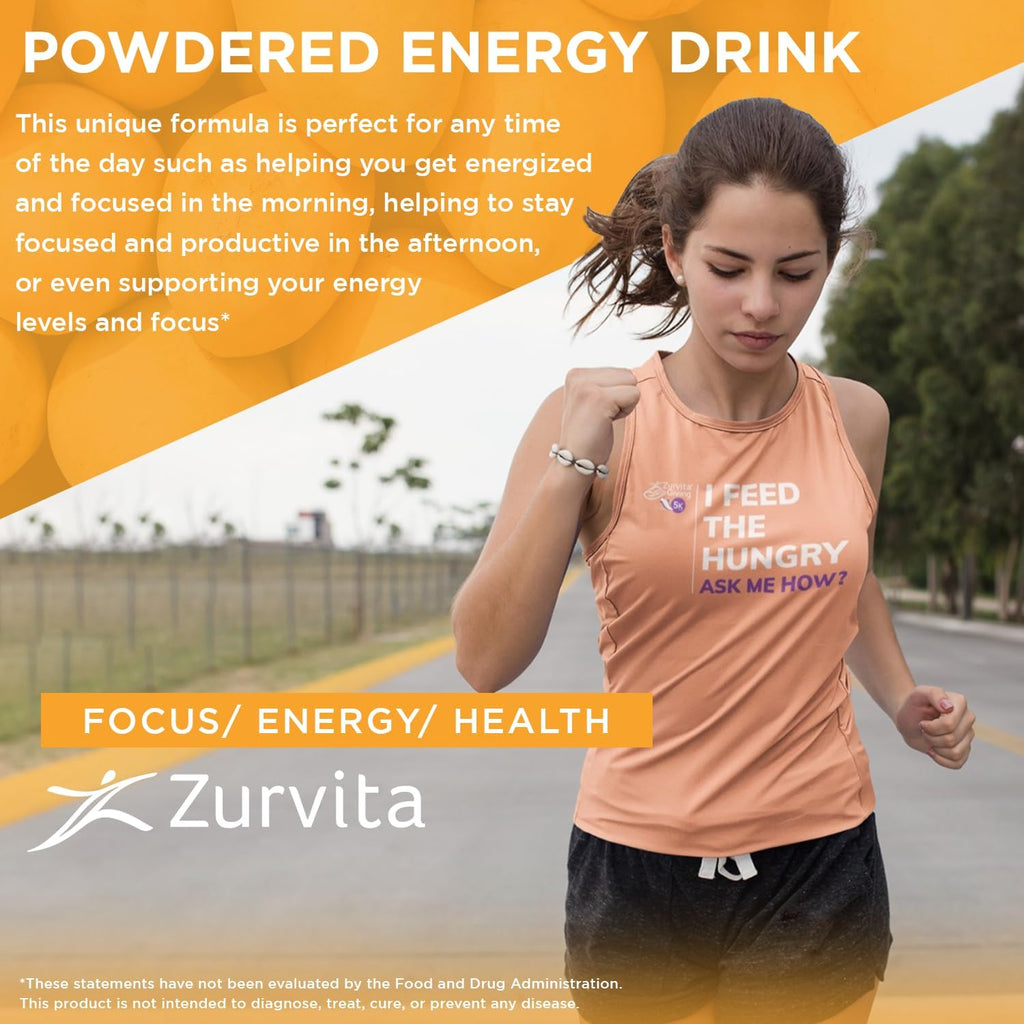 Zurvita Zeal for Life Wellness Drink Mix - Sabor Mango - Sin Gluten, Vegano, con Biotina, Vitaminas B12, C, D, E, Hierro, Magnesio - 30 Porciones (420g)