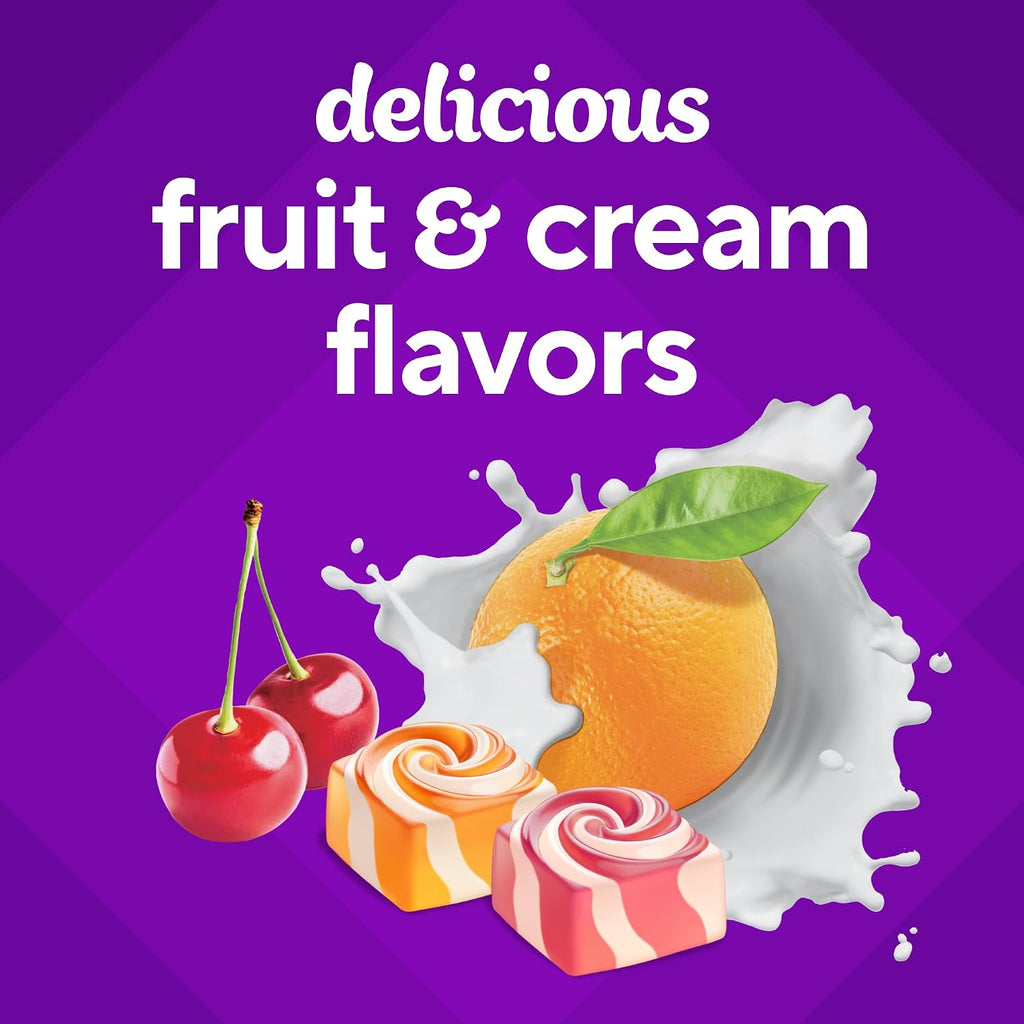 Vitafusion Calcium Gummies con vitamina D, sabor a frutas y crema, 100 gomitas (50 días)