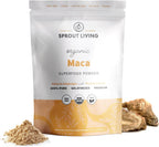 Sprout Living Maca Orgánica Gelatinizada en Polvo, Superalimento, Adaptógeno, 454 g
