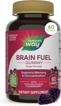 Nature's Way Brain Fuel Gummies - Gominolas para el apoyo cognitivo, con Cognigrape, vitaminas B6 y B12, sabor a uva, 60 unidades