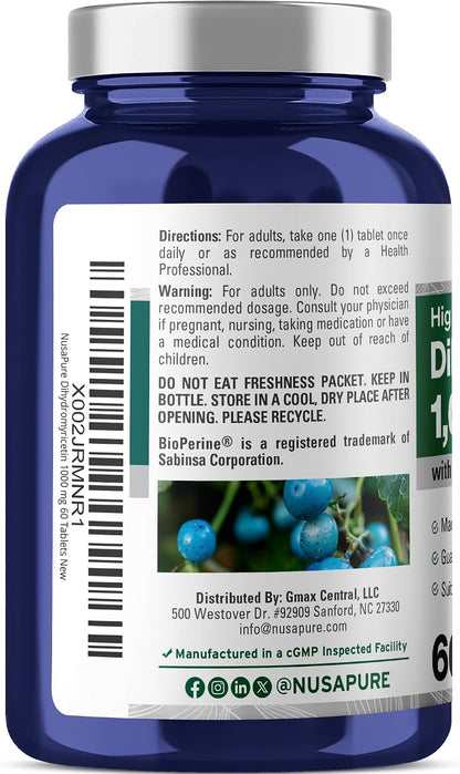 NusaPure Dihydromyricetin (DHM) 1000 mg, 60 – Formato vegano : Comprimidos vegetales, aptos para dietas – Image 3