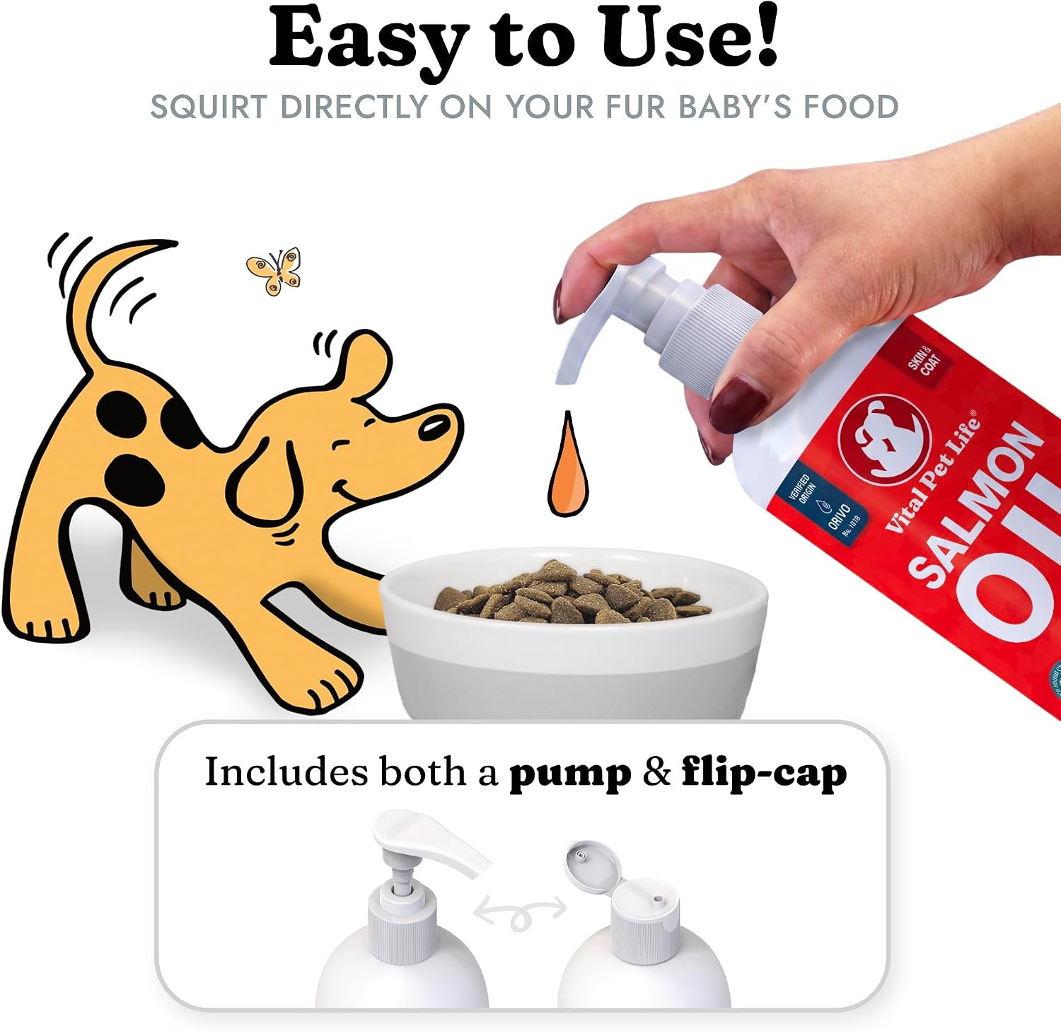 Aceite de Salmón para Perros y Gatos - Omega 3 EPA DHA - Apoyo para Piel, Pelo, Articulaciones e Inmunidad - 473 ml