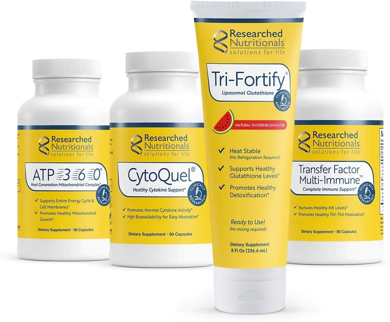 Foundation Kit de Researched Nutritionals: 4 Suplementos Esenciales