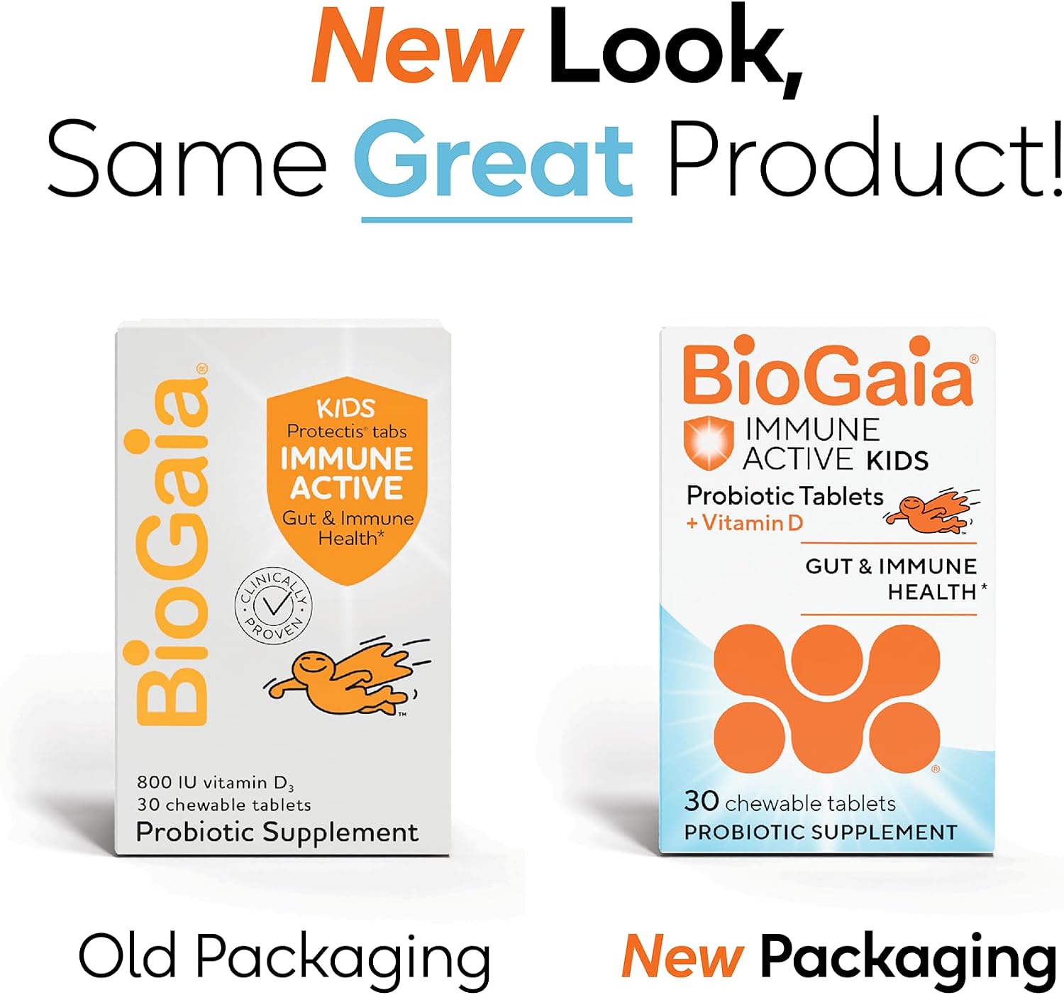 BioGaia Immune Active Kids - Probiótico + Vitamina D - Masticable Naranja - 30 Días