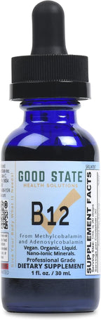 Good State Ionic B12 - Suplemento Líquido de Vitamina B12 - 1 Onza (30 ml) - Vegano y Sin Gluten