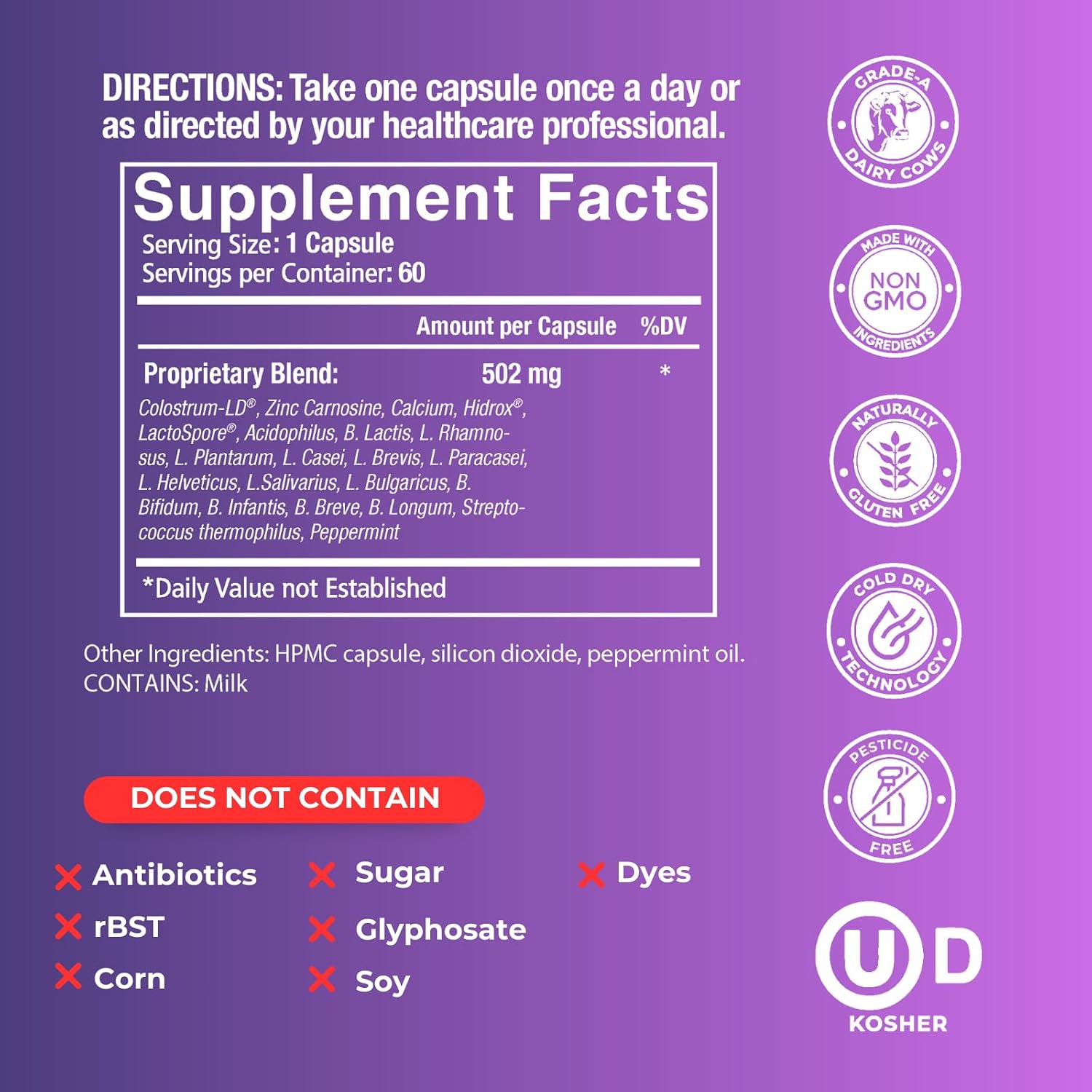 GastroDefense Stomach Armor - Prebiótico y Probiótico con Liposomal Colostrum-LD
