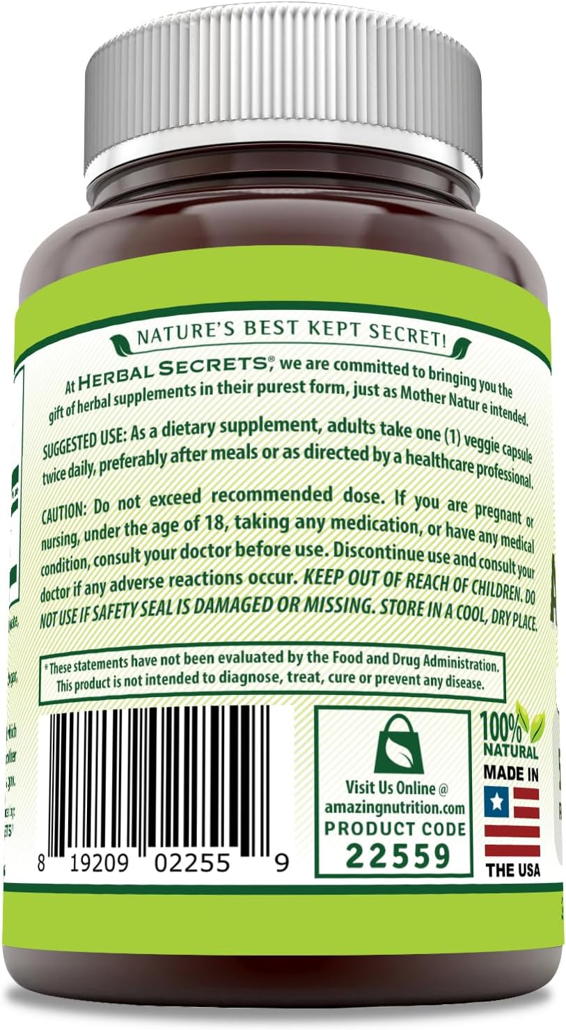 Herbal Secrets Ashwagandha 500 mg - 250 Cápsulas Vegetales