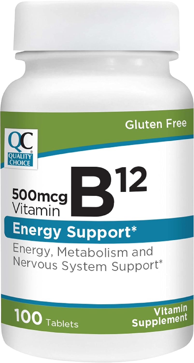 Quality Choice Vitamina B12 500 mcg - 100 Comprimidos para Energía y Metabolismo