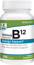 Quality Choice Vitamina B12 500 mcg - 100 Comprimidos para Energía y Metabolismo