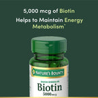 Nature's Bounty Biotina 5000 mcg – 60 Comprimidos de Disolución Rápida