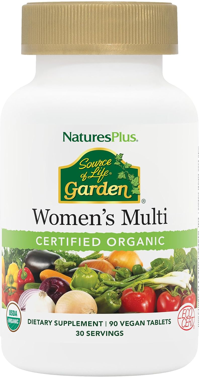 NaturesPlus Source of Life Garden Women’s Multivitamin - 90 Comprimidos - Energía y Sistema Inmunitario - Ecológico, Vegano, Sin Gluten