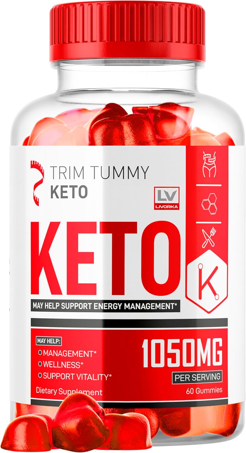 Trim Tummy Keto ACV Gummies 1050mg - Gomitas de Vinagre de Manzana para Keto, Fórmula Avanzada, 60 Gominolas