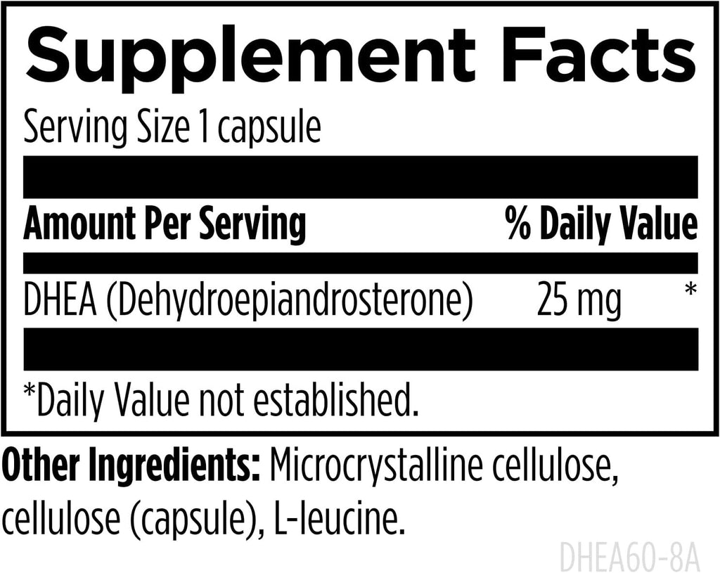 Designs for Health DHEA 25mg - DHEA Supplement for Men and Women - 60 Capsules