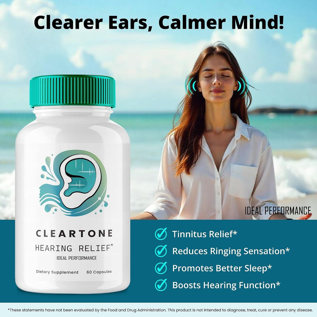 Cleartone Tinnitus Relief - Suplemento para el zumbido en los oídos (60 Cápsulas)