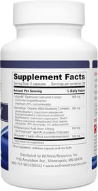 Wellness Resources Brain Protector Longevity – Suplemento con Novusetin Fisetin, Longvida Curcumina, AuroraBlue Arándano y na-RALA (60 Cápsulas)