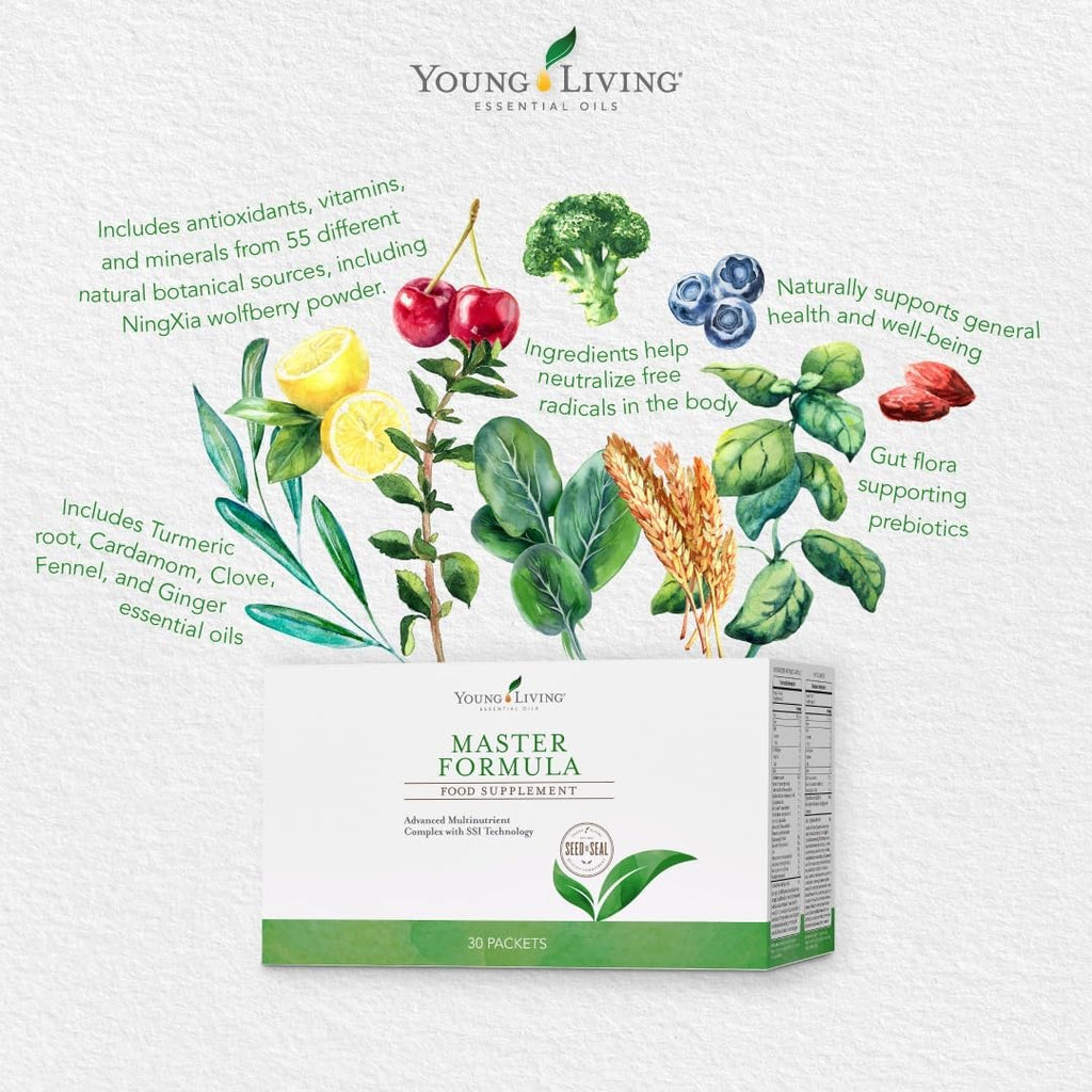 Young Living Master Formula - 30 cápsulas - Complejo Multivitamínico y Mineral con Prebióticos y Antioxidantes