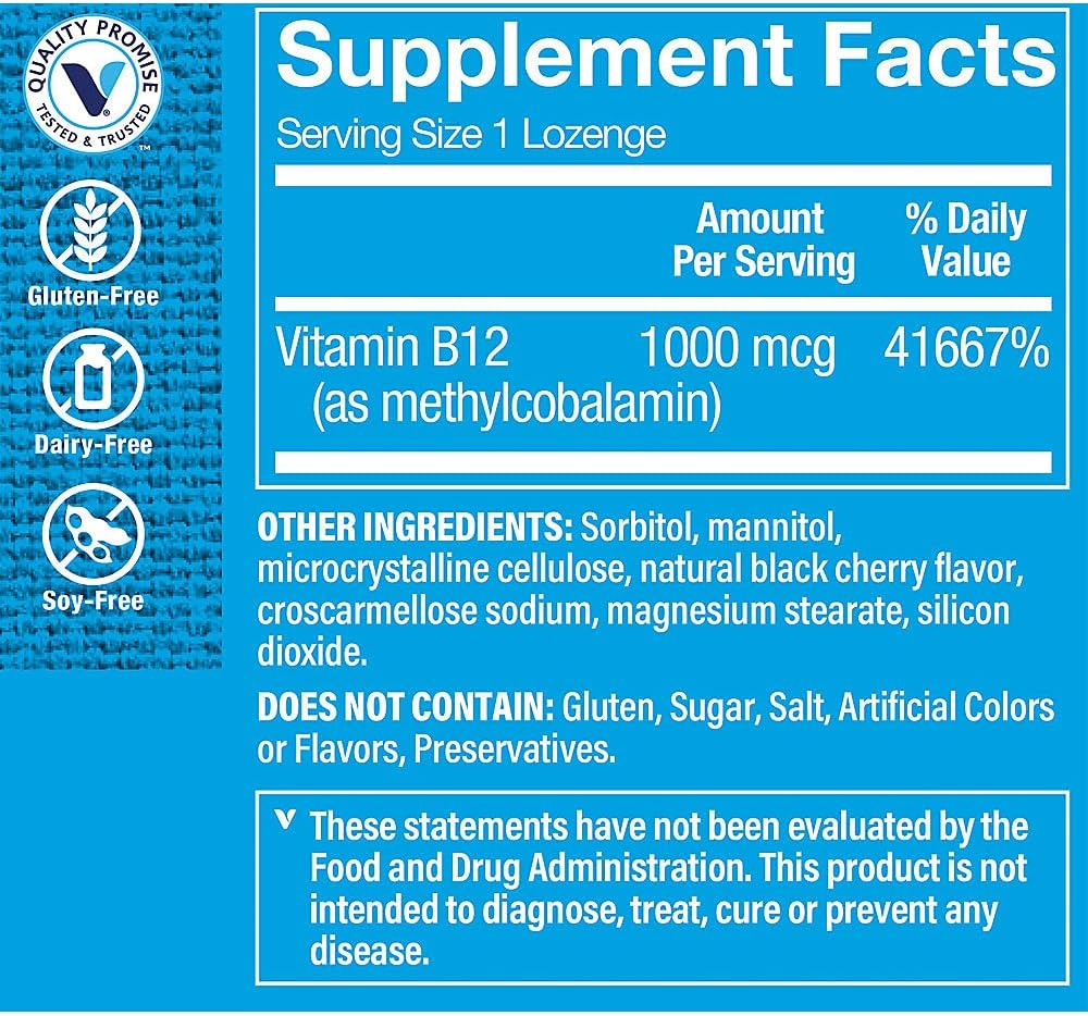 The Vitamin Shoppe Vitamina B12 1.000 mcg - 120 Comprimidos Bucales