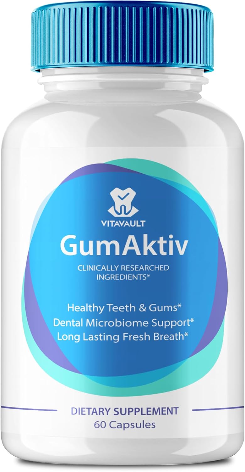 GumAktiv Cápsulas - Cuidado Natural para Dientes y Encías, Fórmula Extra Fuerte con Vitaminas y Minerales (60 Cápsulas)