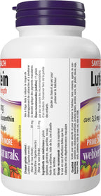 Webber Naturals Luteína Extra Fuerte con Zeaxantina, 20 mg, 30 Cápsulas Blandas