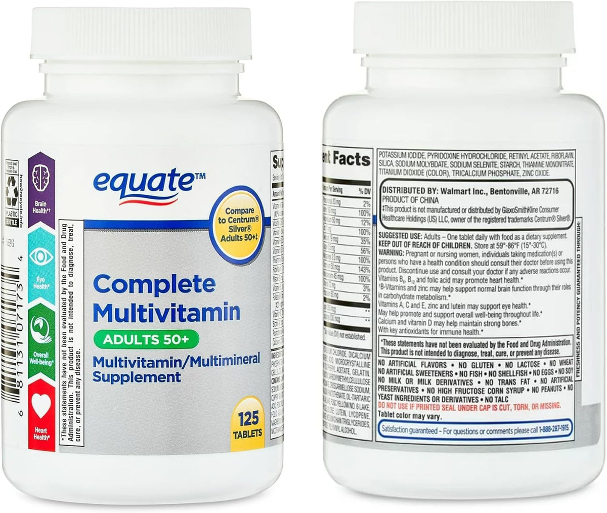 Equate Adulto 50+ Multivitamínico – Energía diaria: Las vitaminas del grupo B ayudan a convertir los alimentos en – Image 4