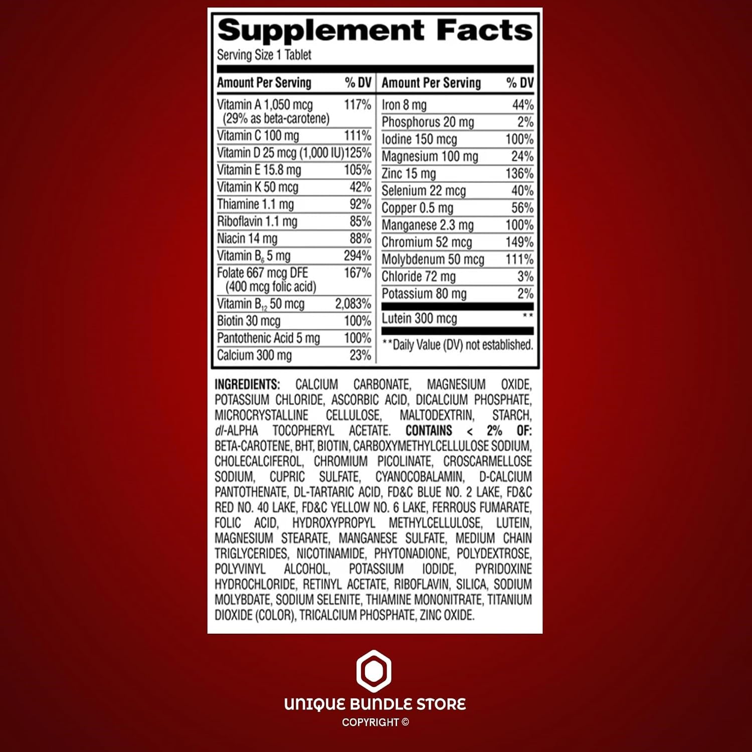 Multivitamínico para Mujeres 50+ – 100 Comprimidos – Pack de 3