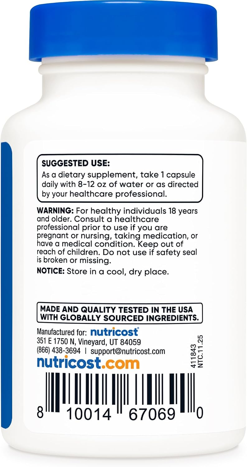 Nutricost TUDCA 500mg, 30 Cápsulas (Ácido Tauroursodesoxicólico)