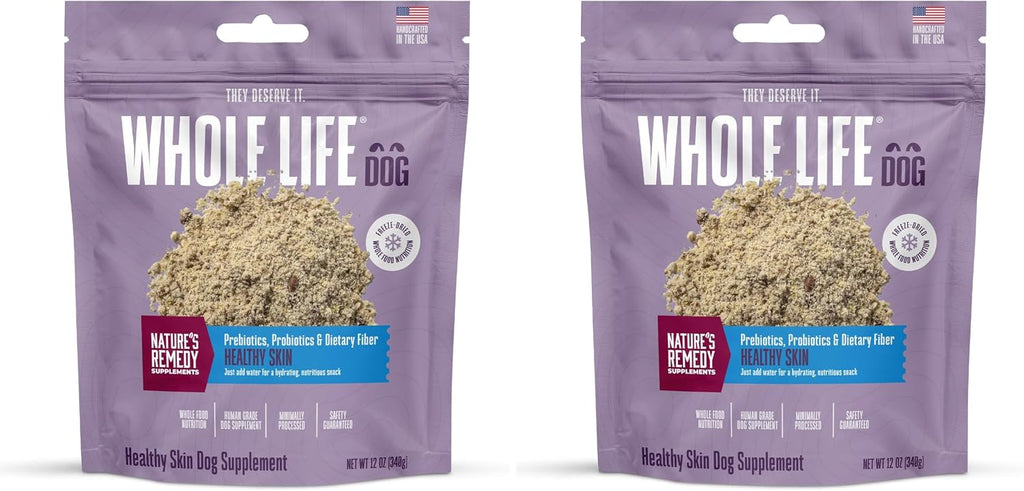 Whole Life Pet Healthy Skin Daily Supplement - Probióticos y Omega 3 para Perros, Apoyo Digestivo y Piel - 90 Dosis