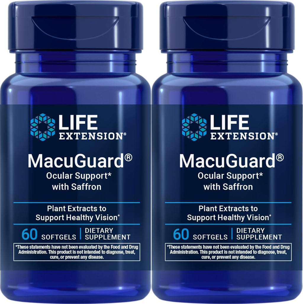 Life Extension MacuGuard Ocular Support con Azafrán, 60 cápsulas blandas (Pack de 2)