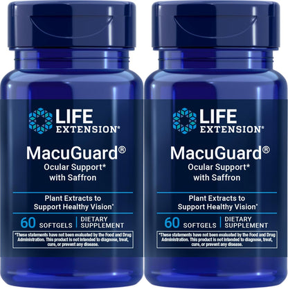 Life Extension MacuGuard Ocular Support con Azafrán, 60 cápsulas blandas (Pack de 2) – Image 1