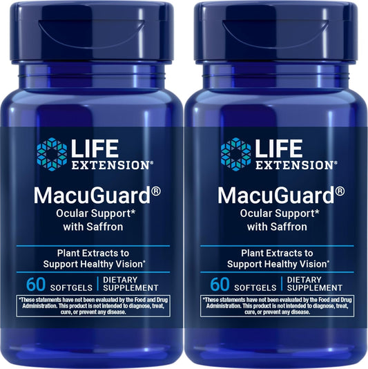 Life Extension MacuGuard Ocular Support con Azafrán, 60 cápsulas blandas (Paquete de 2)