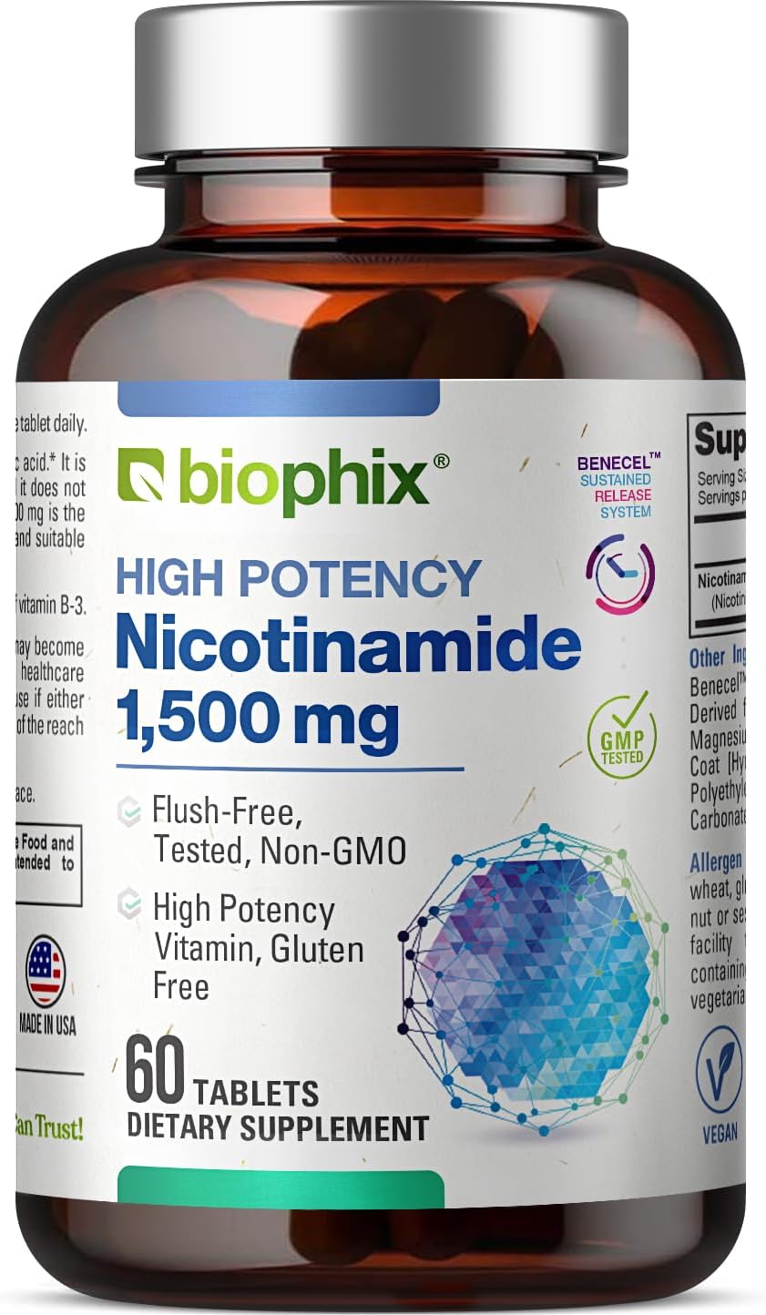 biophix B-3 Nicotinamida 1500 mg 60 Comprimidos - Fórmula Sin Flush