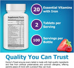 Doctor's Finest Multivitamínico y Multimineral Infantil con Hierro, Sabor Uva y Bayas, 150 Comprimidos Masticables