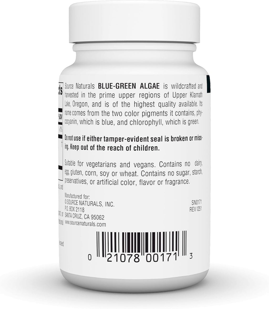 Source Naturals Klamath Lake Blue-Green Algae - 500 mg - 50 Tablets