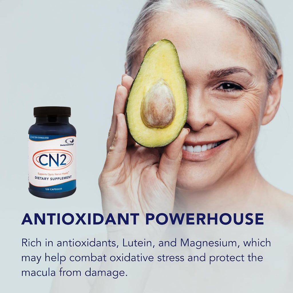 Doctor's Advantage CN2 Suplemento - 120 Cápsulas, 30 Días | Ginkgo Biloba+ y Taurina con Antioxidantes para el Flujo Sanguíneo Ocular y Presión Ocular Saludable