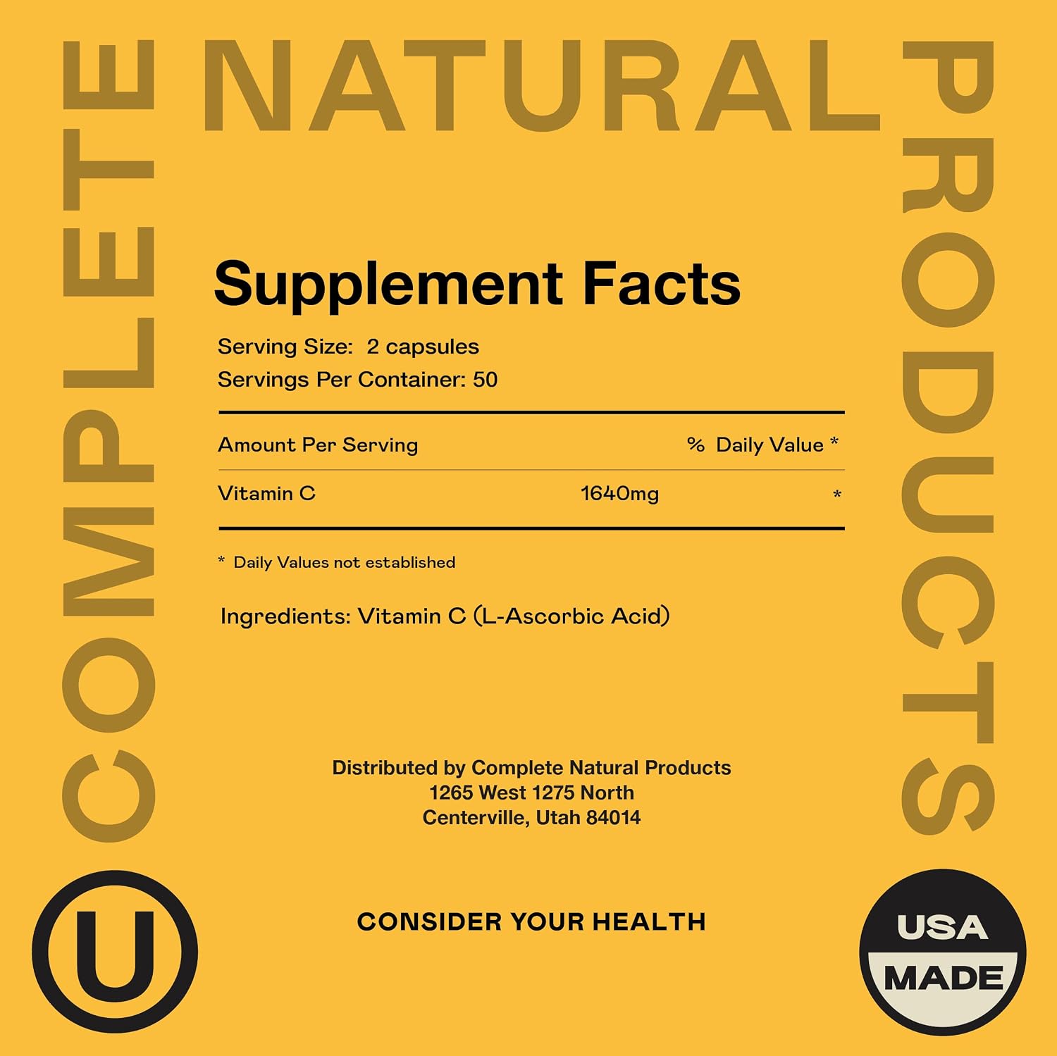 Complete Natural Products Vitamina C Liposomal - Cápsulas Puras de Vitamina C con Alta Absorción, Apoyo Inmunológico y Defensa Antioxidante