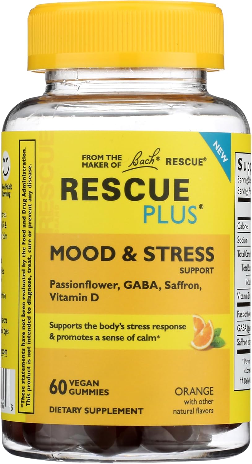 RESCUE Bach Plus Mood & Stress Support Gummies - 180 gominolas (3 pack)