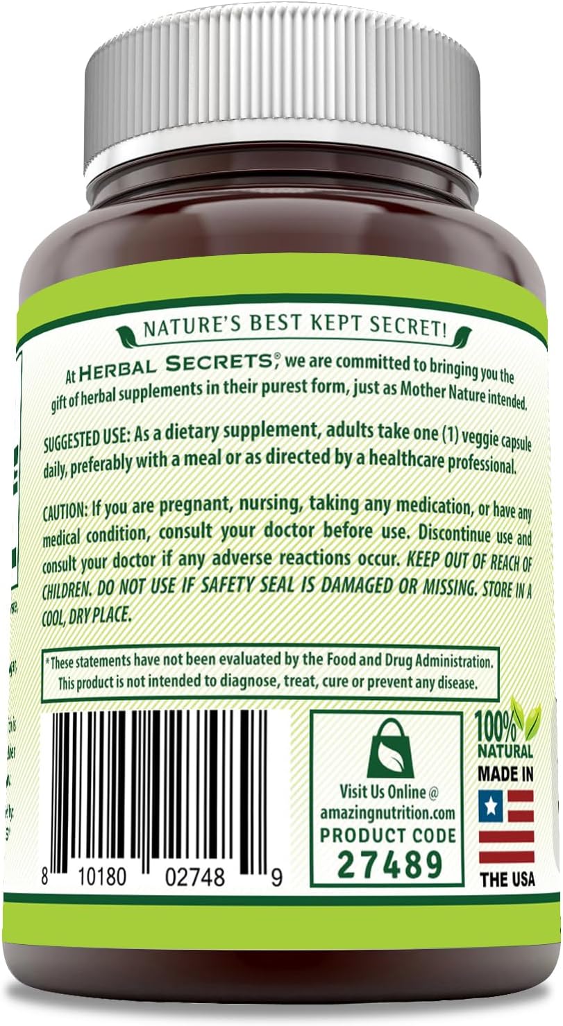 Herbal Secrets Suplemento de Amla - 500 mg por Porción - 120 Cápsulas Vegetales