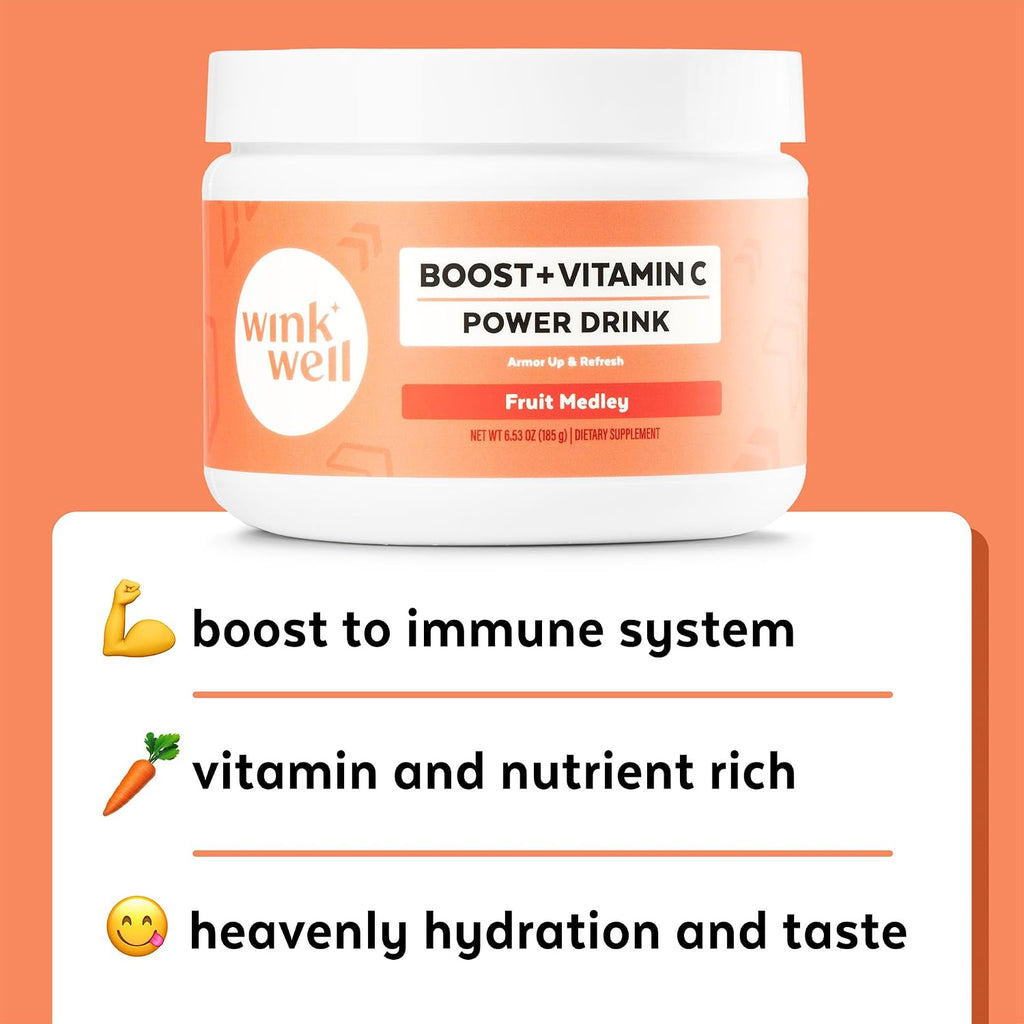 Wink Well Boost Vitamina C en Polvo con D3, Magnesio y Zinc - 30 Sobres