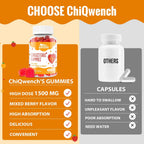 ChiQwench Gomitas de Colesterol con 1500 mg de Esteroles y Estanoles Vegetales, Sabor a Bayas Mixtas, 120 unidades