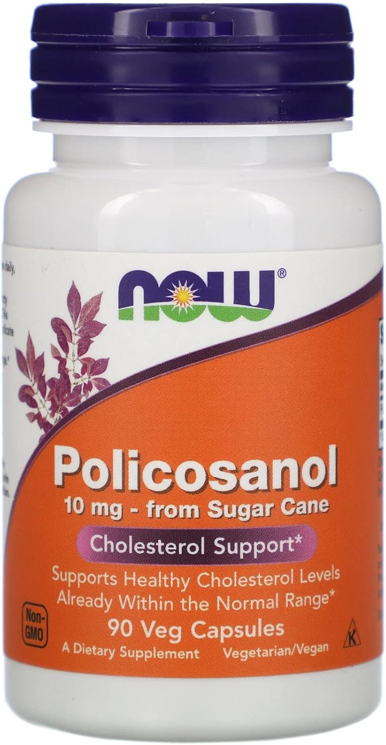 NOW Foods Policosanol 10 mg, 90 Cápsulas Vegetales (Paquete de 6)