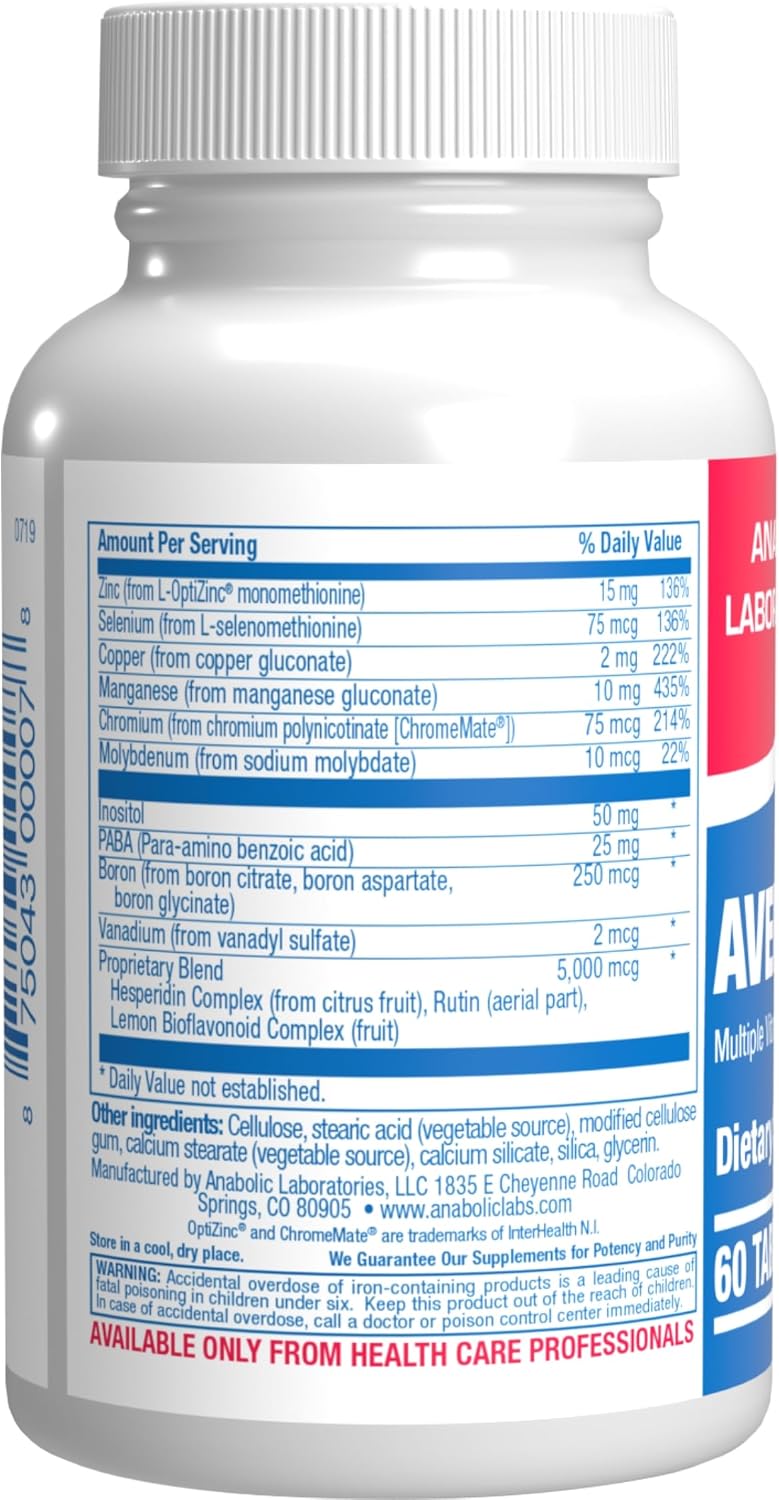 Multivitamínico 30 en 1 para Mayores de 50 con Hierro - Anabolic Laboratories