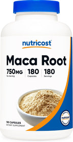 Organic Maca Root Capsules - Nutricost - 750mg, 180 Capsules