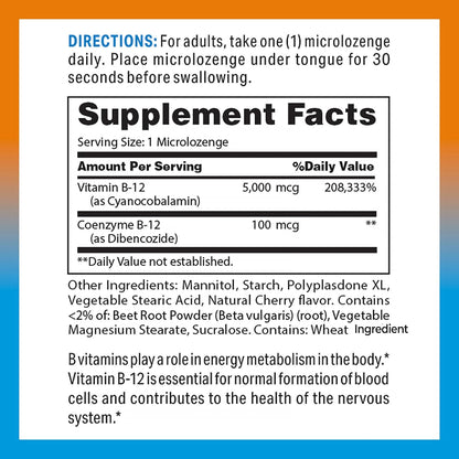 Vitamin World Vitamina B-12 5000 mcg – Reducción del cansancio y la fatiga: Un adecuado nivel de B12 puede ayudar – Image 2