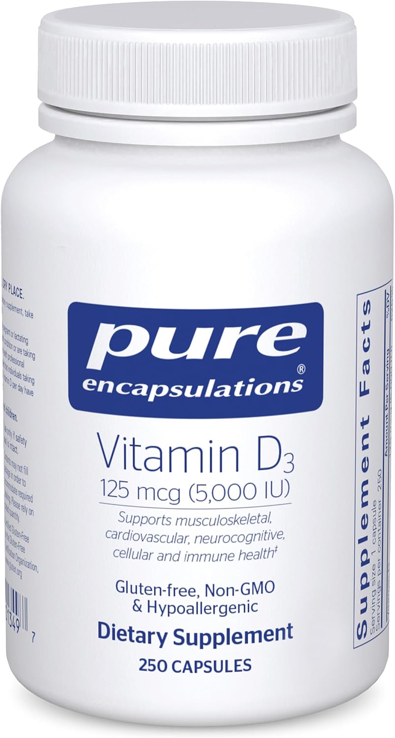 Pure Encapsulations Vitamina D3 125 mcg (5000 UI) - 60 cápsulas