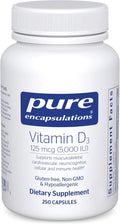 Pure Encapsulations Vitamina D3 125 mcg (5.000 UI) - 250 Cápsulas