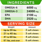 STRELLALAB Omega 3 para Perros - 360 Chews de Aceite de Salmón - Suplemento para Piel, Pelaje y Articulaciones