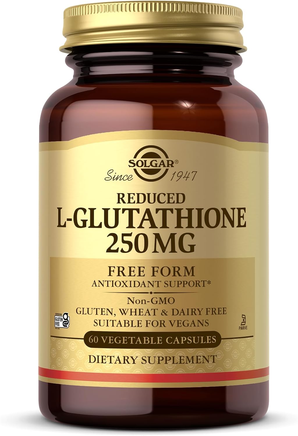 Solgar L-Glutathione Reduced 250 mg - 60 Vegetable Capsules - Antioxidant Support